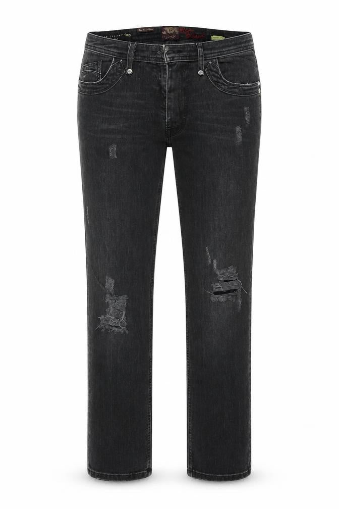 Front view of River Island women’s black straight jeans, size UK 38, 30-inch leg