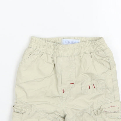prequilino Baby Beige   Cargo Trousers Size 9-12 Months