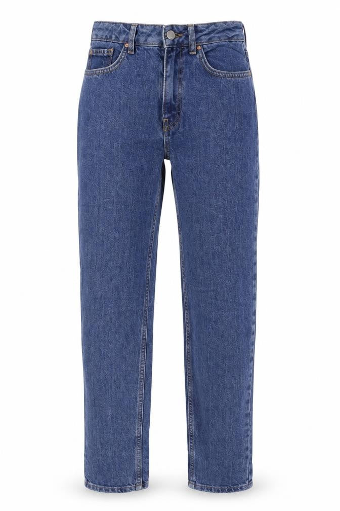 Front view of Denim & Co. women’s blue straight jeans, size UK 6, 28-inch leg