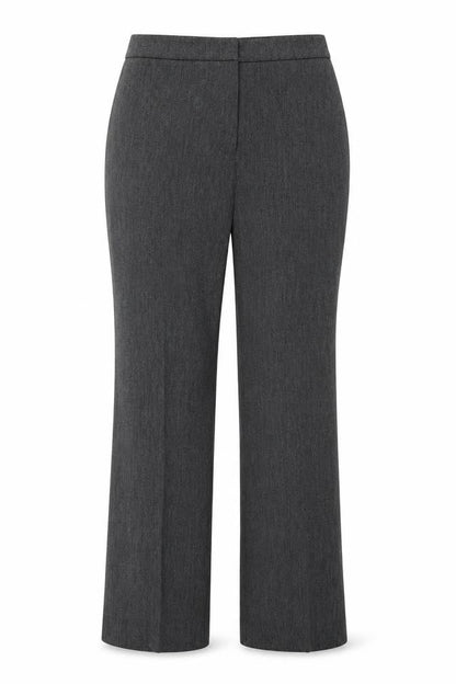 Front view of Marks & Spencer women’s grey trousers, size UK 16, 28-inch leg