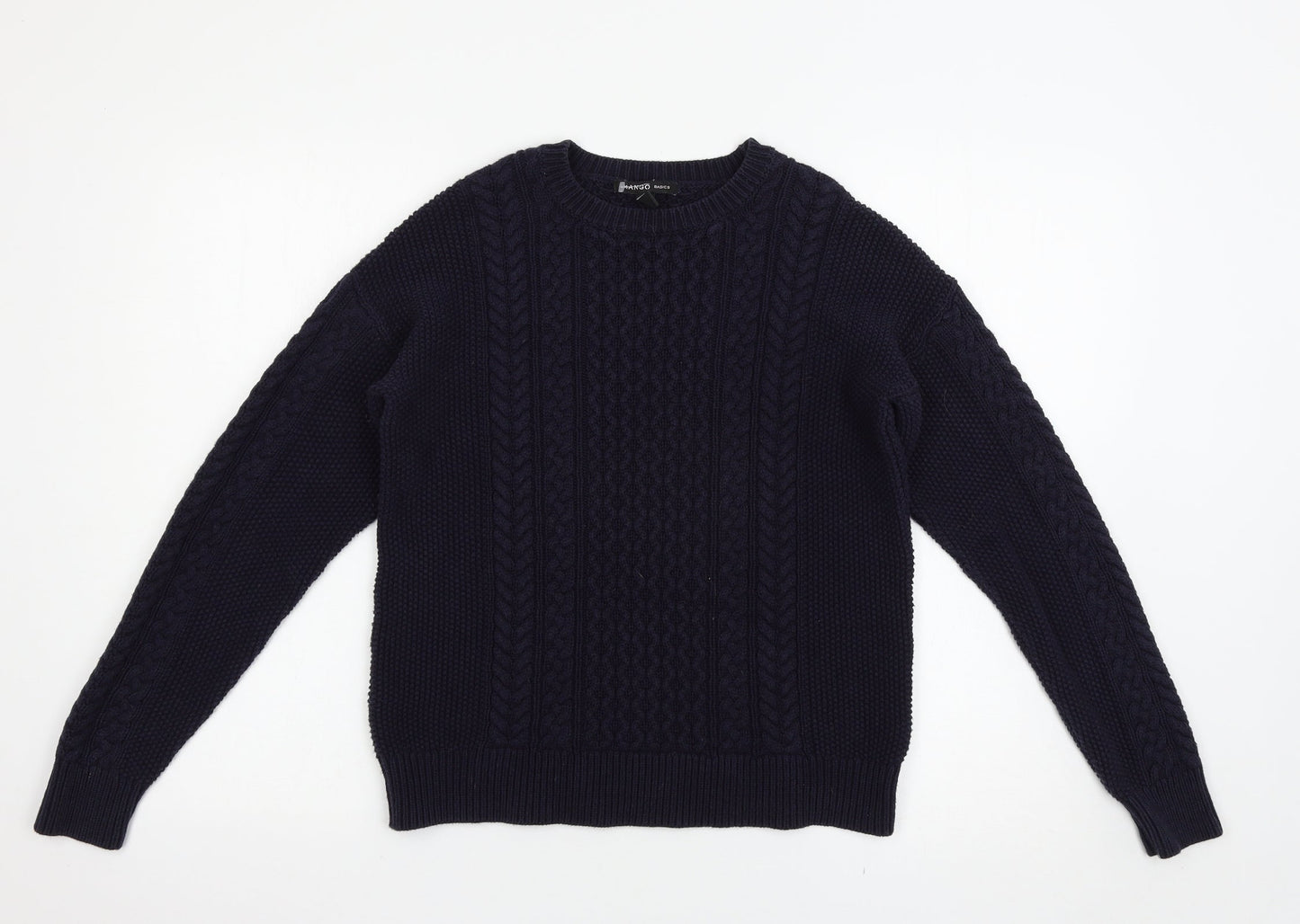 Womens UK Size S Mango Blue Pullover Jumper