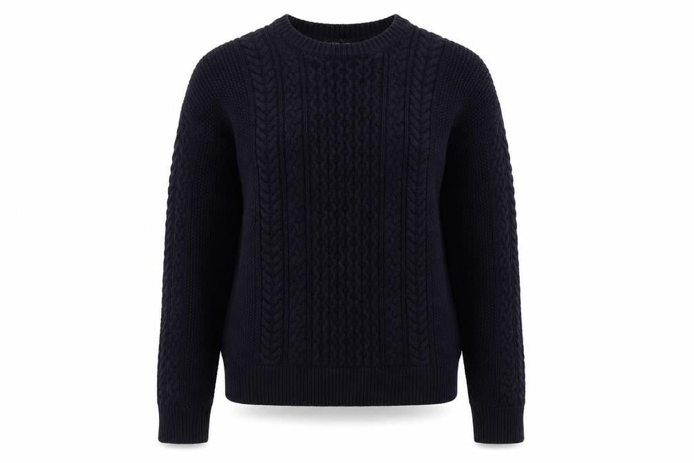 Front view of Mango women’s blue jumper, size S