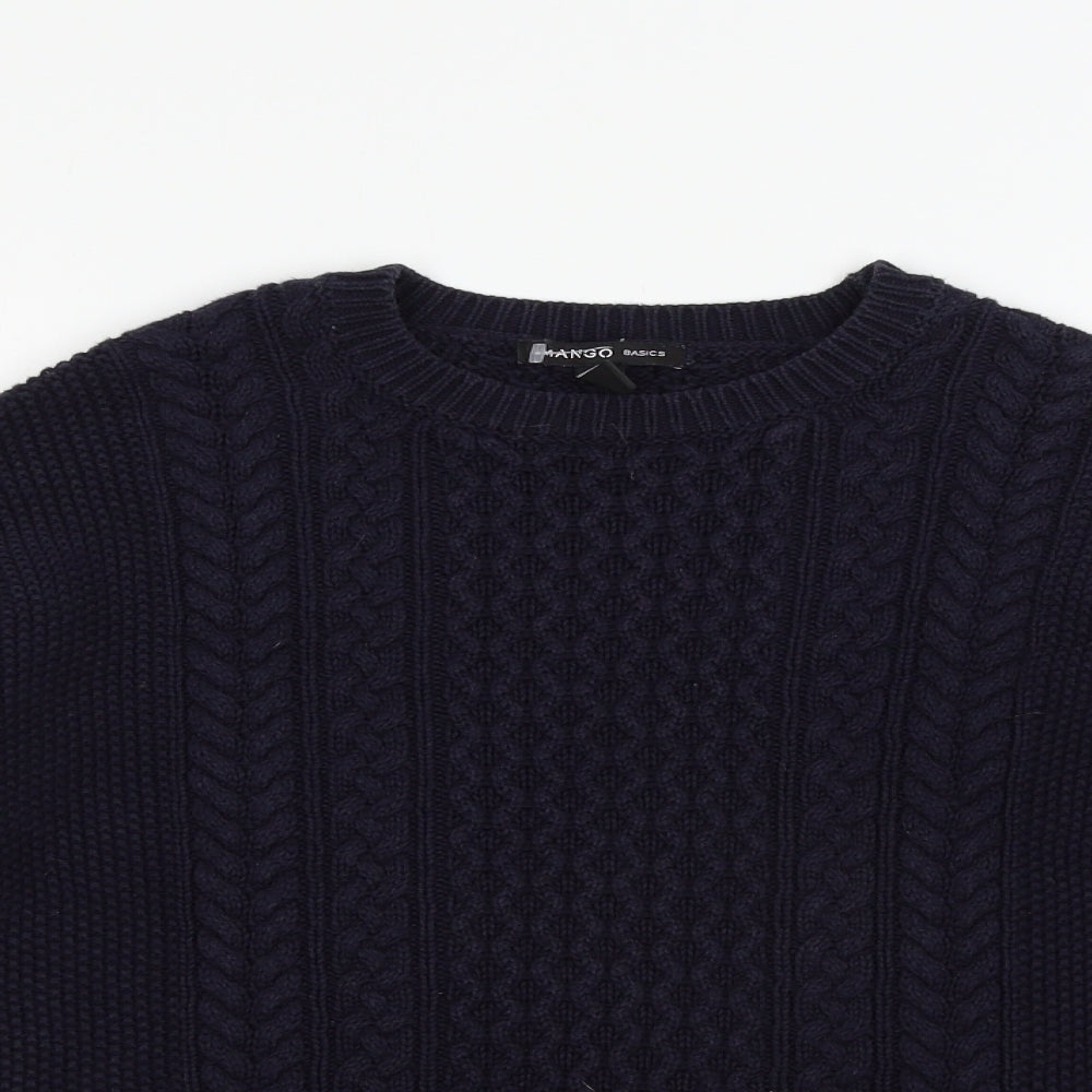 Womens UK Size S Mango Blue Pullover Jumper