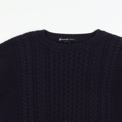 Womens UK Size S Mango Blue Pullover Jumper