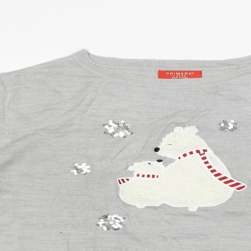 Primark Womens Grey   Pullover Jumper Size L