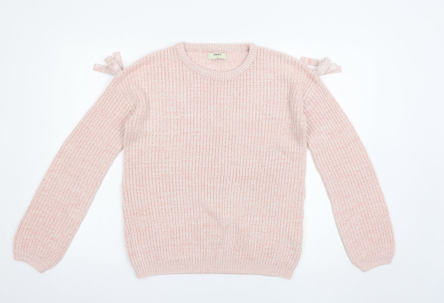 Womens UK Size M Papaya Pink Pullover Jumper