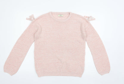 Womens UK Size M Papaya Pink Pullover Jumper