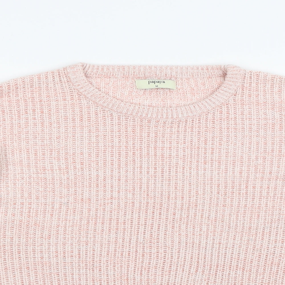 Womens UK Size M Papaya Pink Pullover Jumper