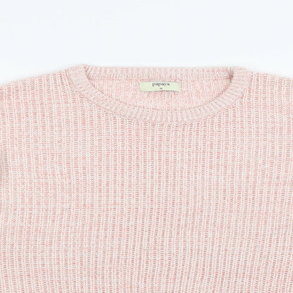 Womens UK Size M Papaya Pink Pullover Jumper