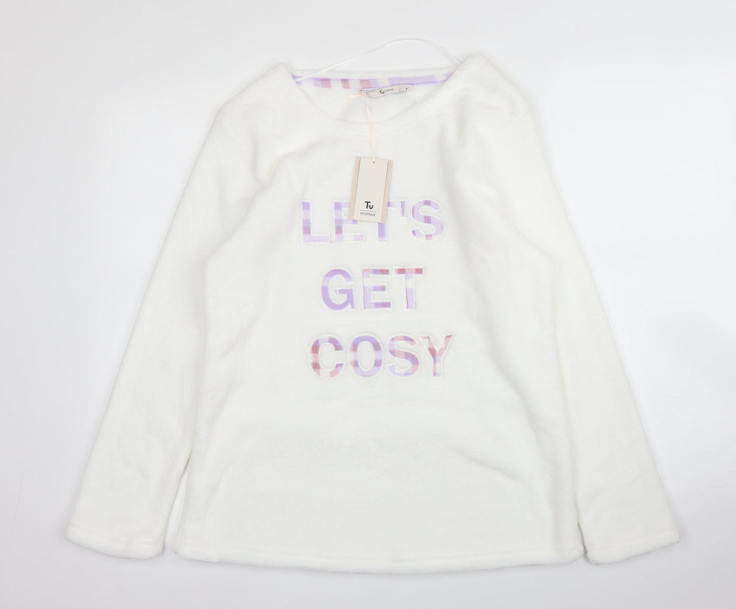 TU Womens White   Pullover Jumper Size 10  - PJ top