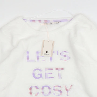 TU Womens White   Pullover Jumper Size 10  - PJ top