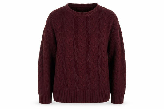 Front view of Marks & Spencer women’s purple jumper, size UK 8