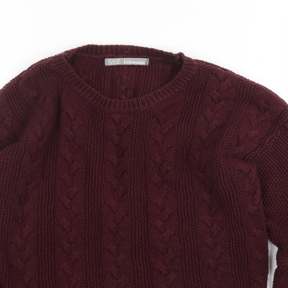 Womens UK Size 8 M&S Purple Pullover Jumper