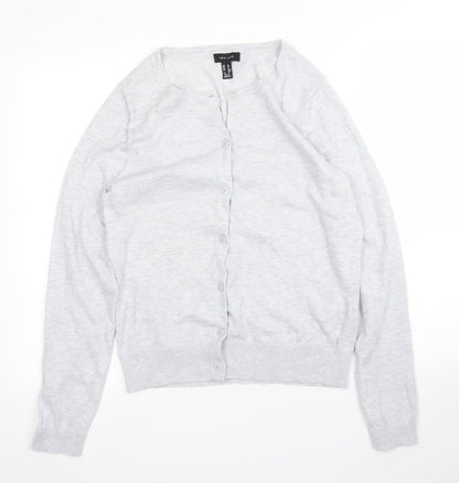 Womens UK Size 12 New Look Grey Cardigan Jumper