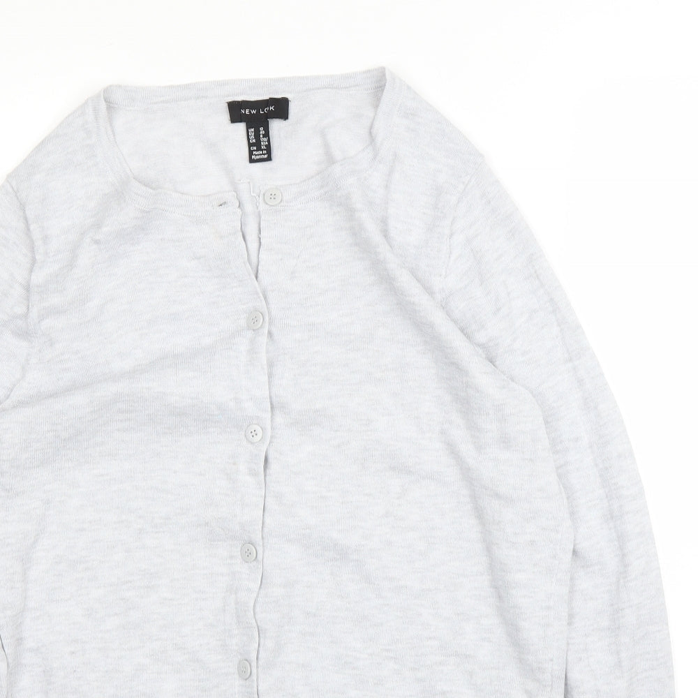 Womens UK Size 12 New Look Grey Cardigan Jumper
