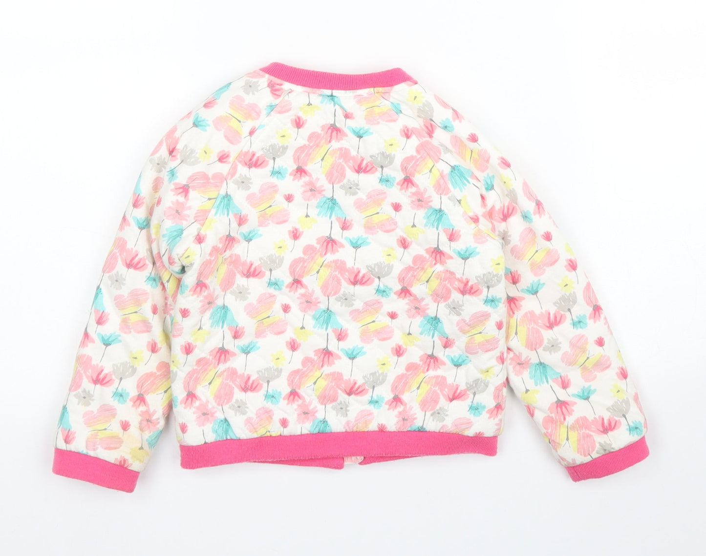 F&F Girls Pink Floral  Bomber Jacket Coat Size 18 Months
