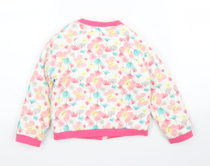F&F Girls Pink Floral  Bomber Jacket Coat Size 18 Months