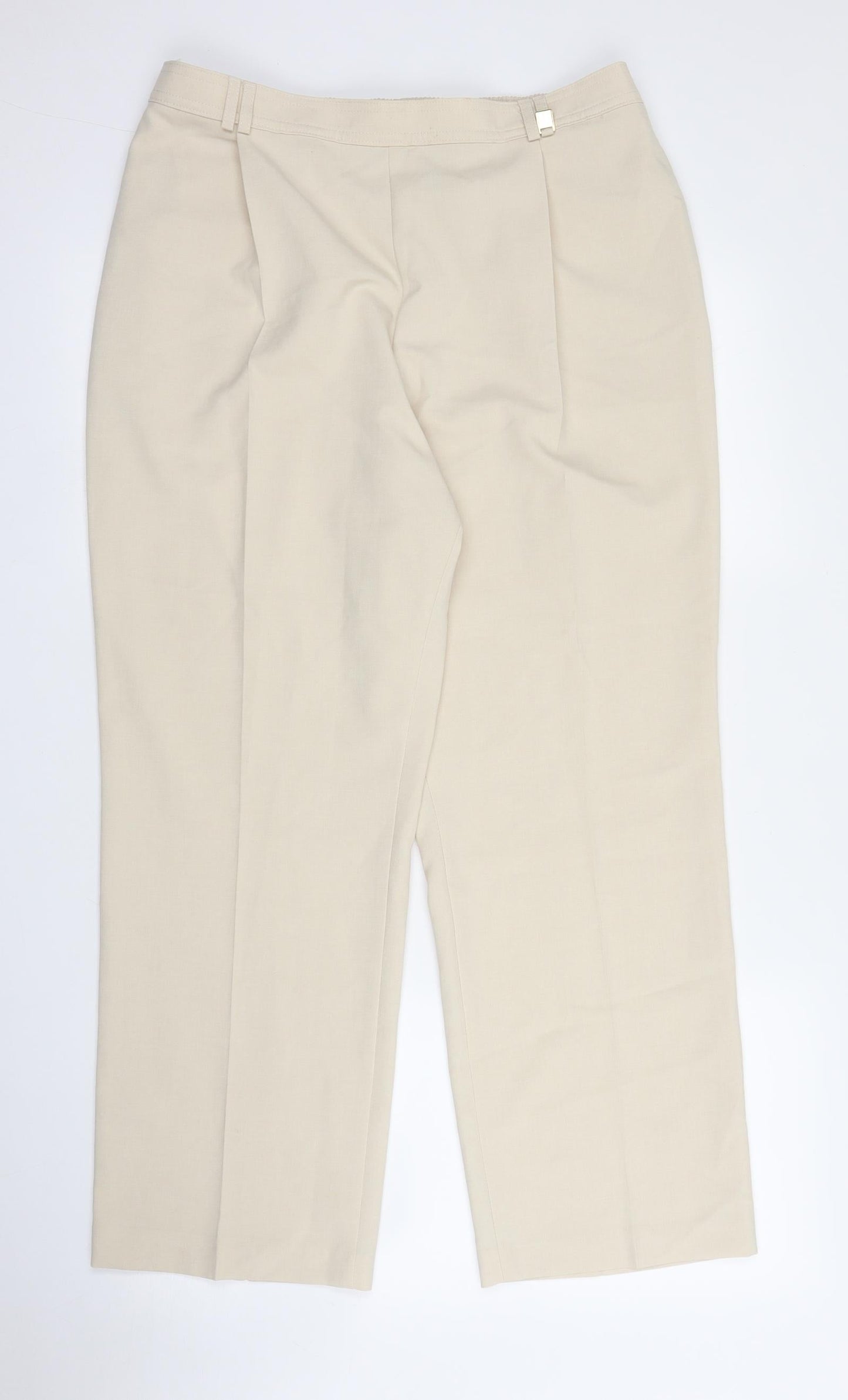 Womens UK Size 16 M&S Regular Fit Capri Beige Trousers