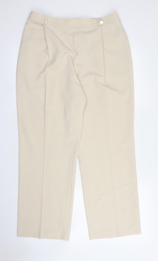 Womens UK Size 16 M&S Regular Fit Capri Beige Trousers