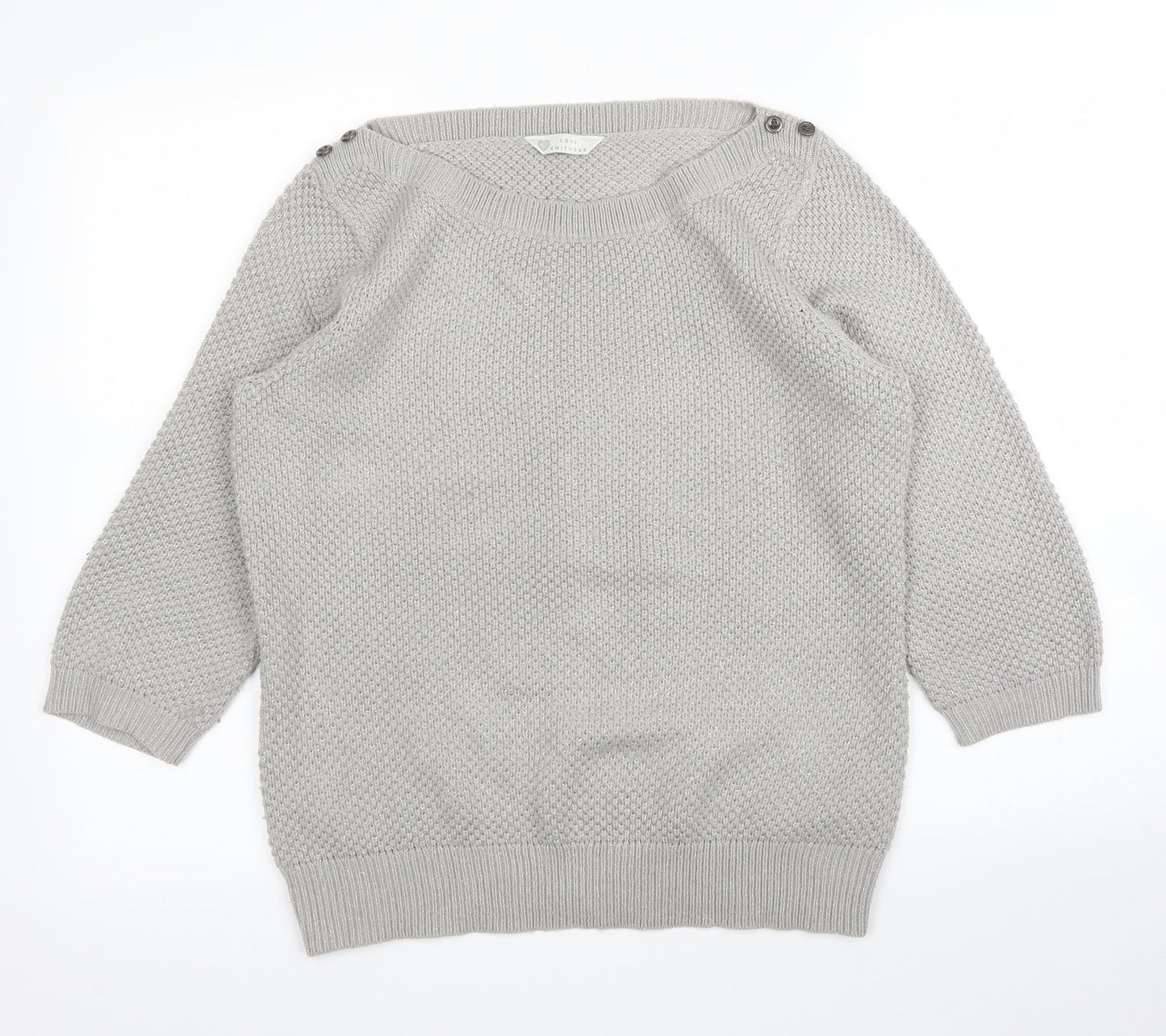 BHS Womens Silver   Pullover Jumper Size 14