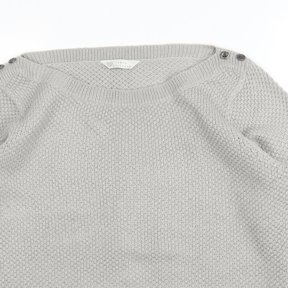 BHS Womens Silver   Pullover Jumper Size 14