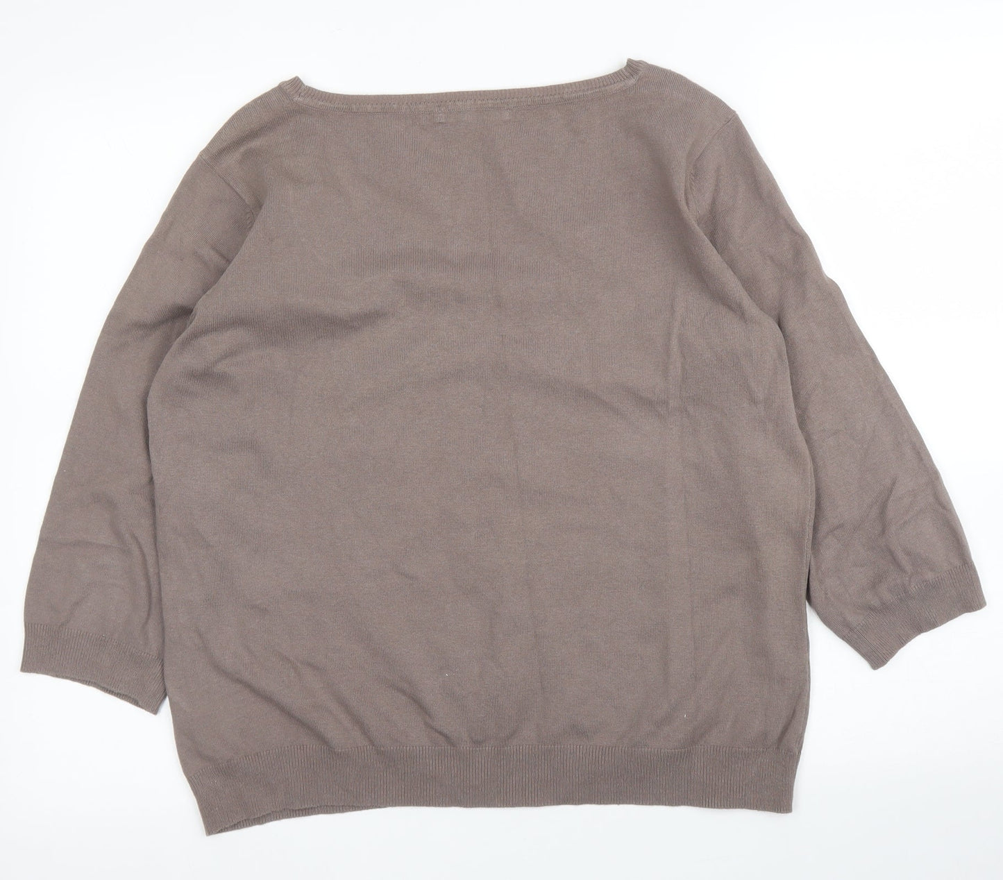 Womens UK Size XL M&Co Brown Pullover Jumper