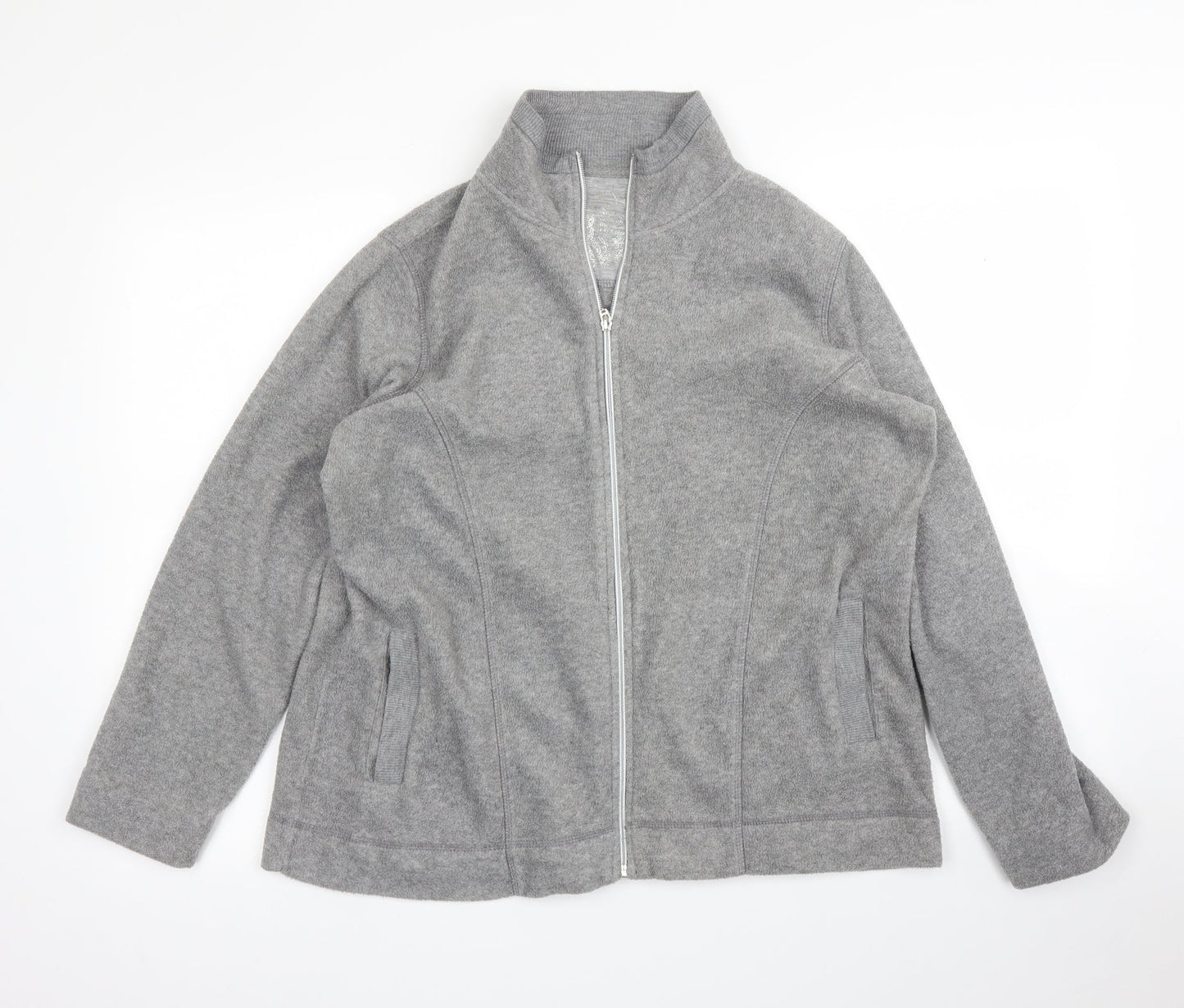 Womens UK Size L Preworn Grey Full Zip Jumper
