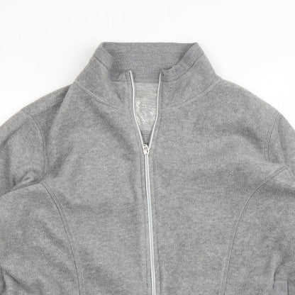 Womens UK Size L Preworn Grey Full Zip Jumper