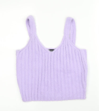 Womens UK Size L New Look Purple Basic Tank