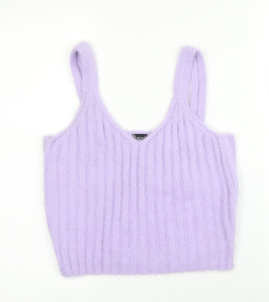 Womens UK Size L New Look Purple Basic Tank