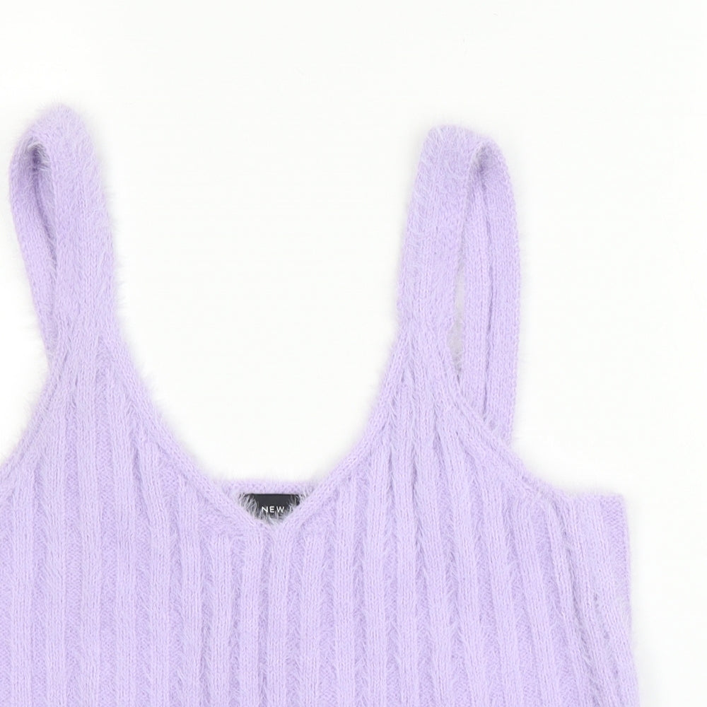 Womens UK Size L New Look Purple Basic Tank
