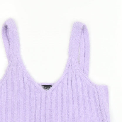 Womens UK Size L New Look Purple Basic Tank