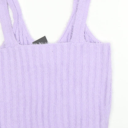 Womens UK Size L New Look Purple Basic Tank