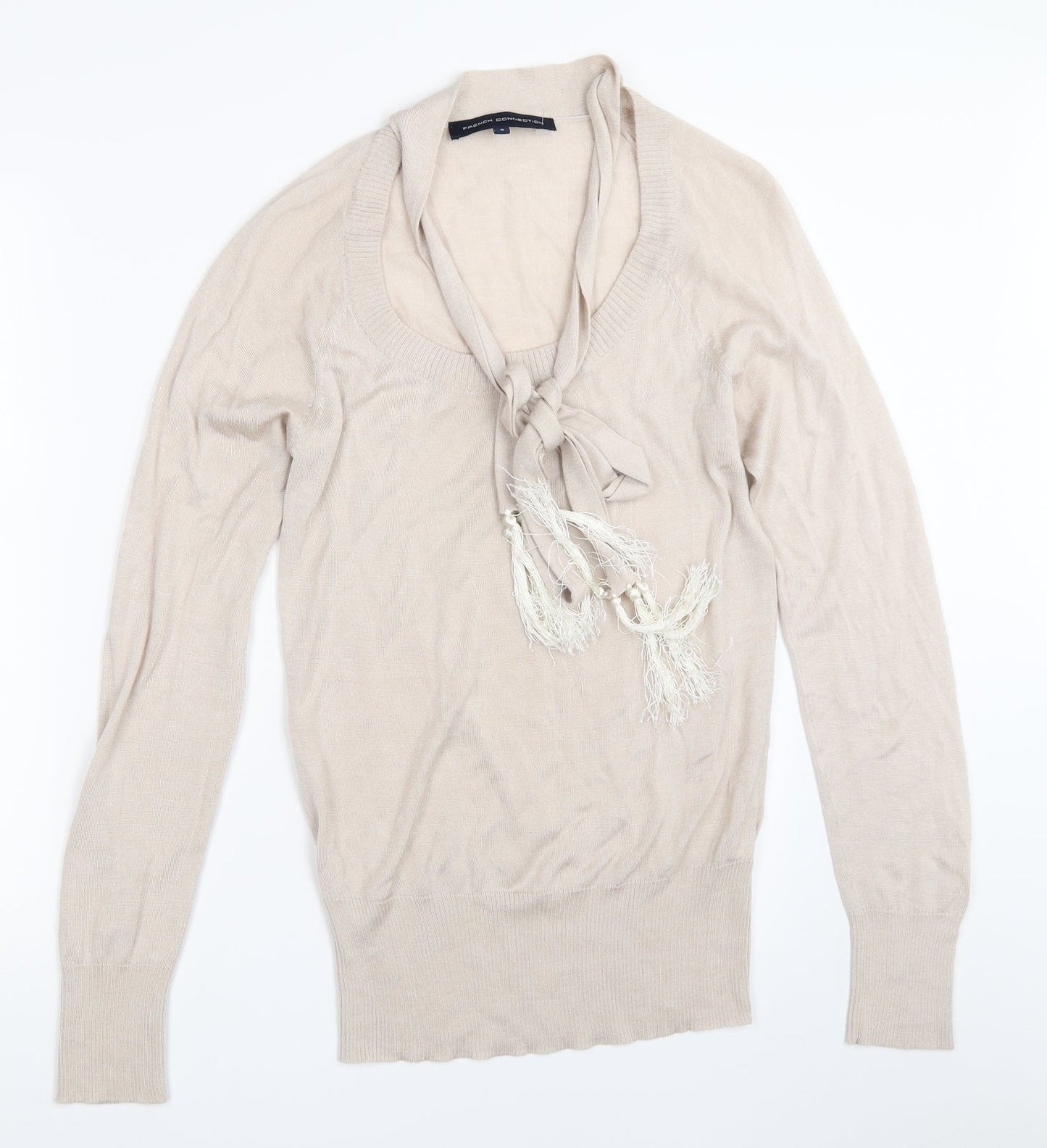 Womens UK Size S French Connection Beige Pullover Jumper