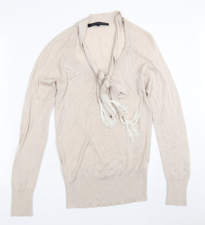 Womens UK Size S French Connection Beige Pullover Jumper