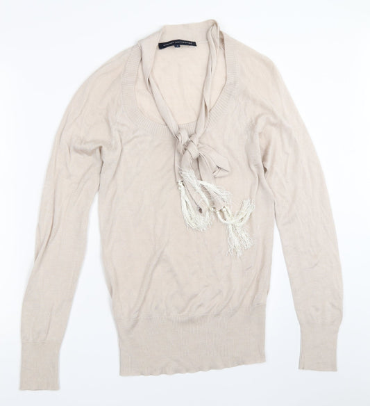 Womens UK Size S French Connection Beige Pullover Jumper