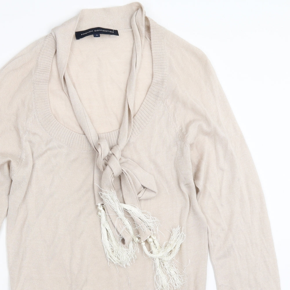 Womens UK Size S French Connection Beige Pullover Jumper