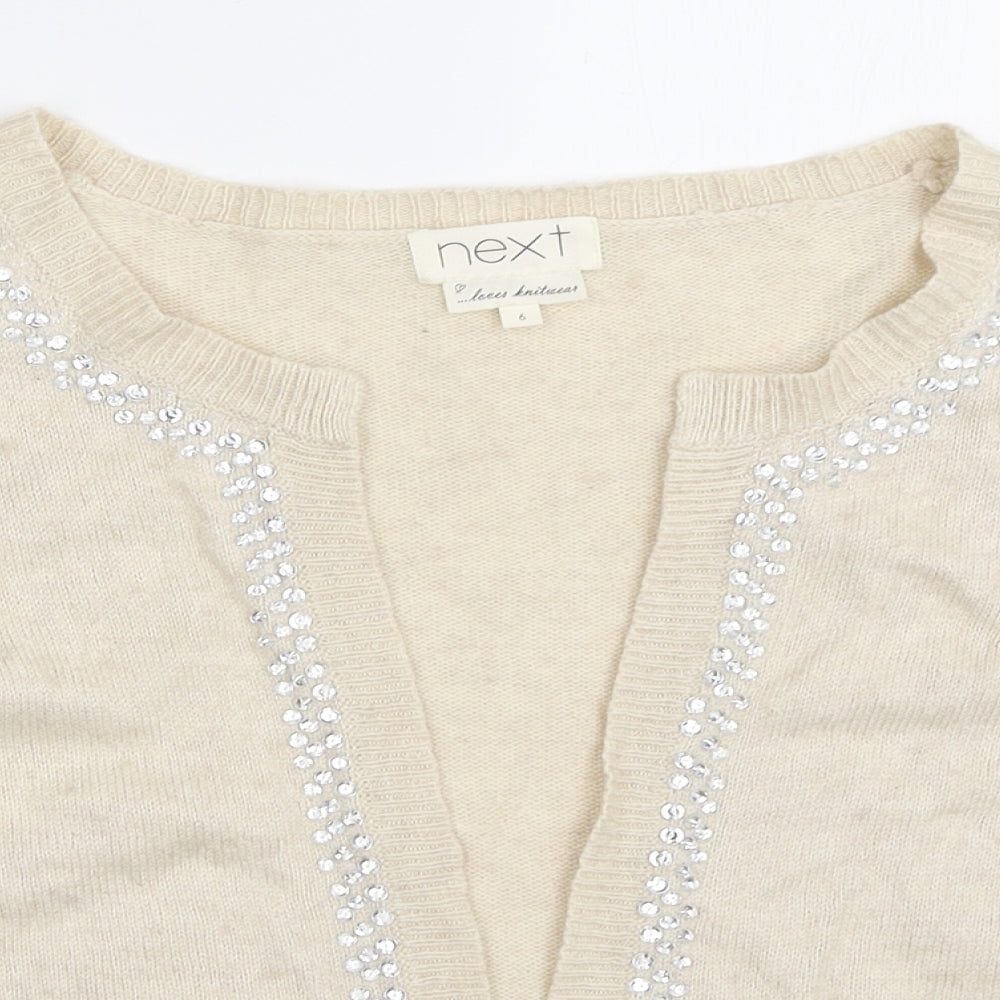 Womens UK Size 6 NEXT Ivory Cardigan Jumper