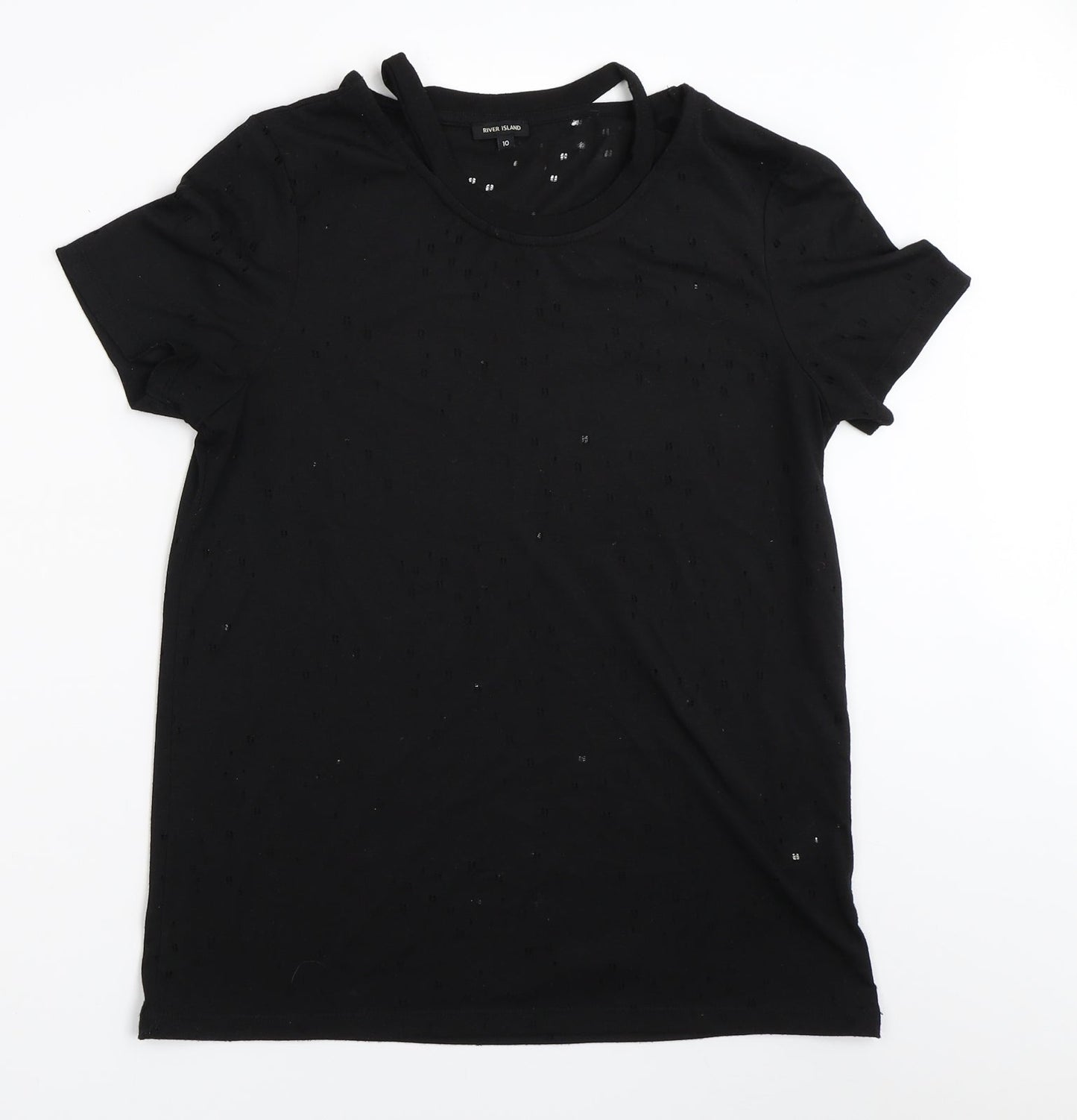 River Island Womens Black   Basic T-Shirt Size 10