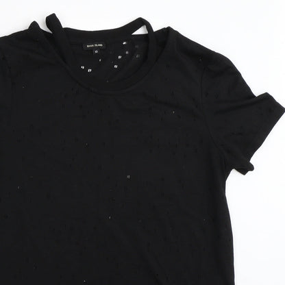 River Island Womens Black   Basic T-Shirt Size 10