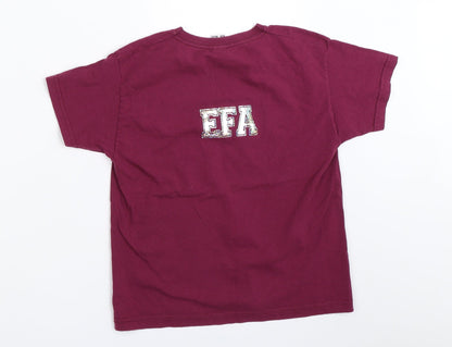 Fruit of the Loom Girls Purple   Basic T-Shirt Size 5-6 Years
