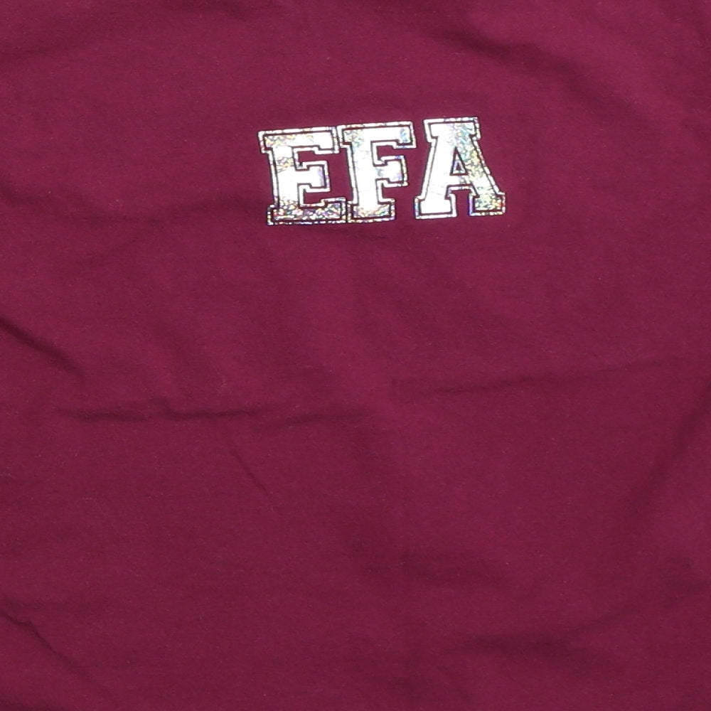 Fruit of the Loom Girls Purple   Basic T-Shirt Size 5-6 Years