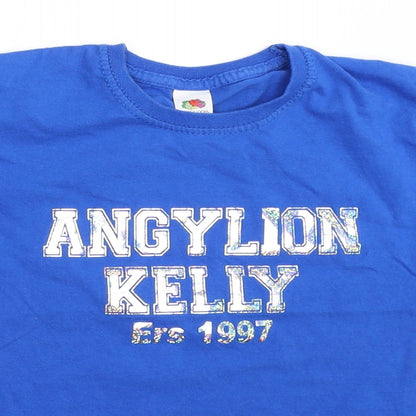 Fruit of the Loom Girls Blue   Basic T-Shirt Size 5-6 Years