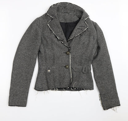 Womens UK Size 10 New Look Grey Overcoat