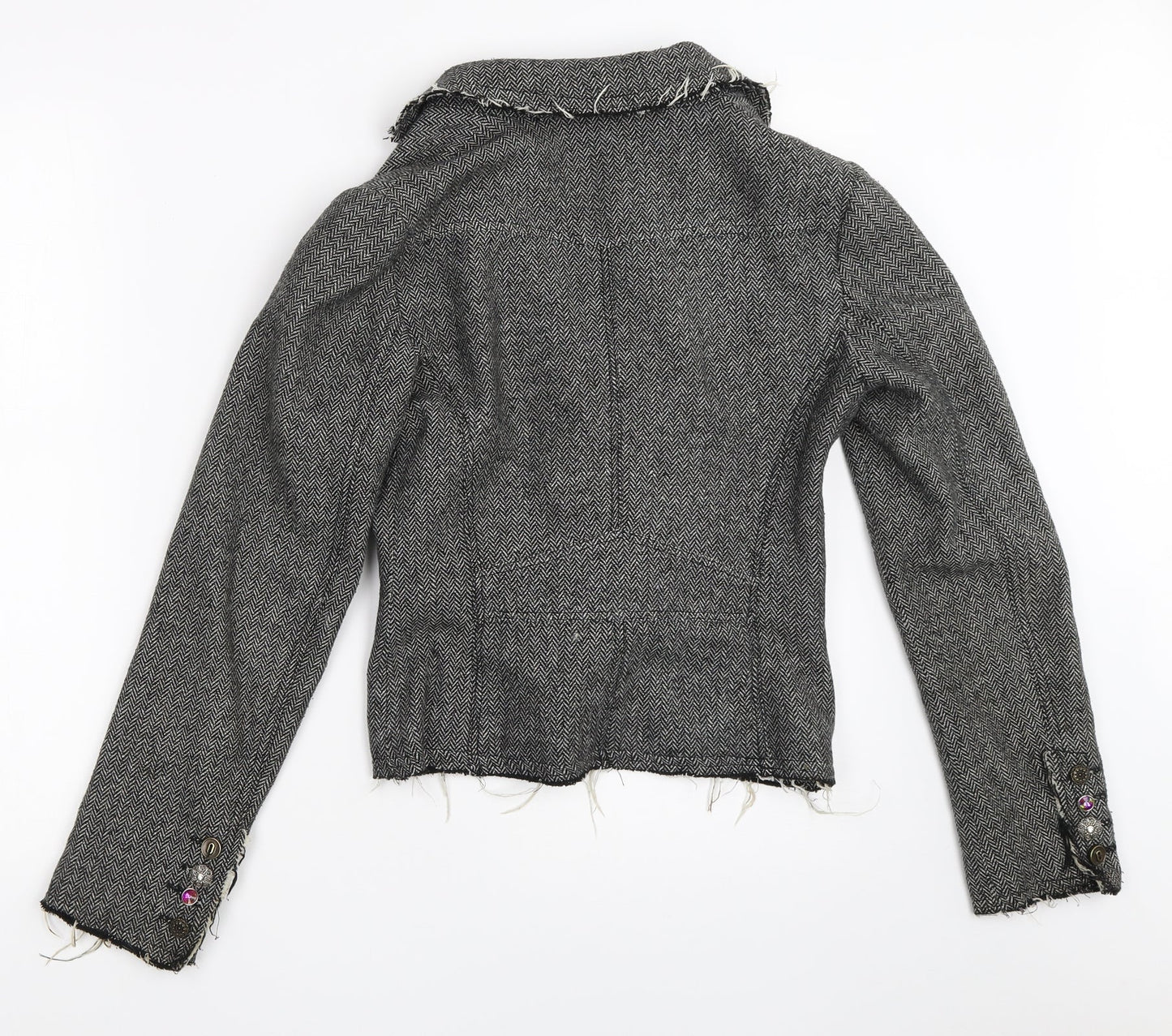 Womens UK Size 10 New Look Grey Overcoat