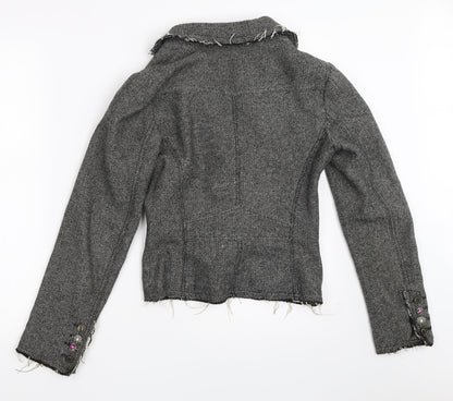 Womens UK Size 10 New Look Grey Overcoat