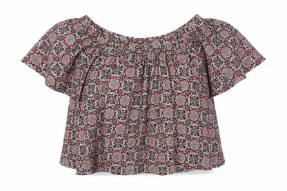 Select Womens Pink Geometric  Basic Blouse Size 6