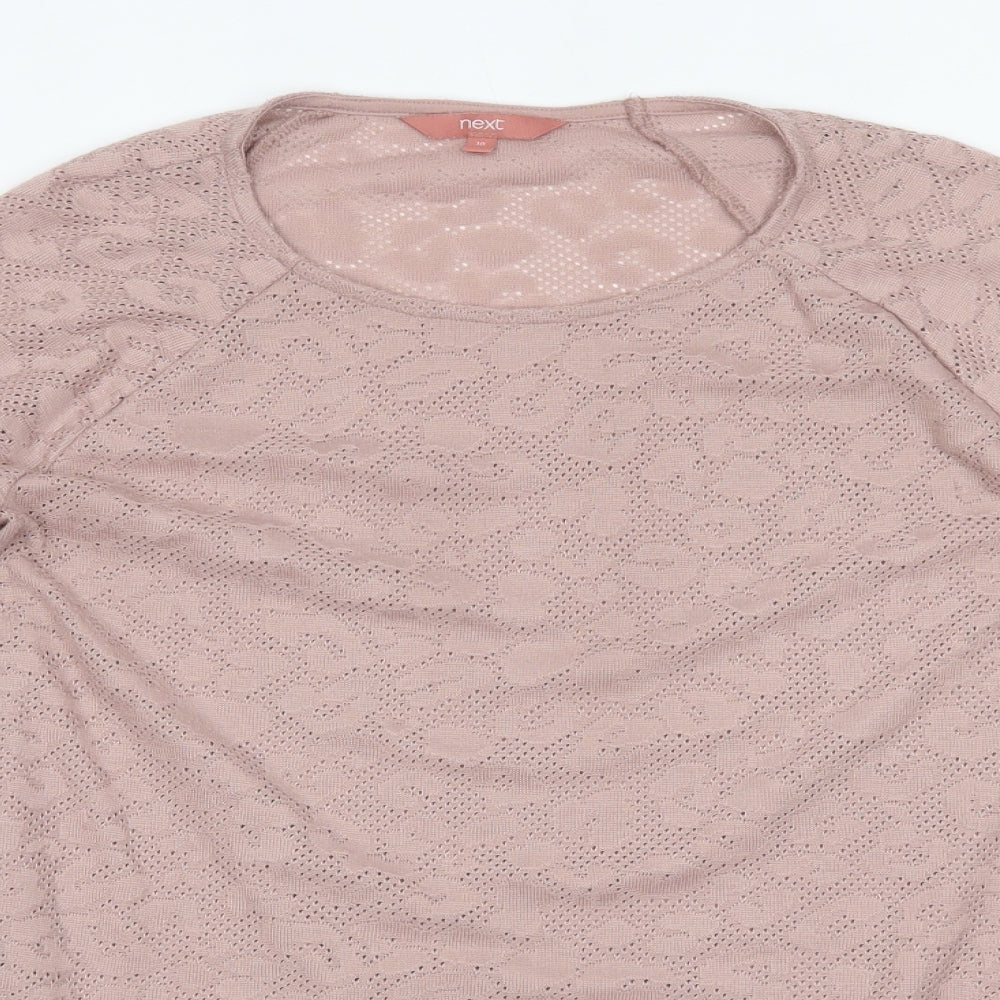 Womens UK Size 10 NEXT Pink Basic Blouse