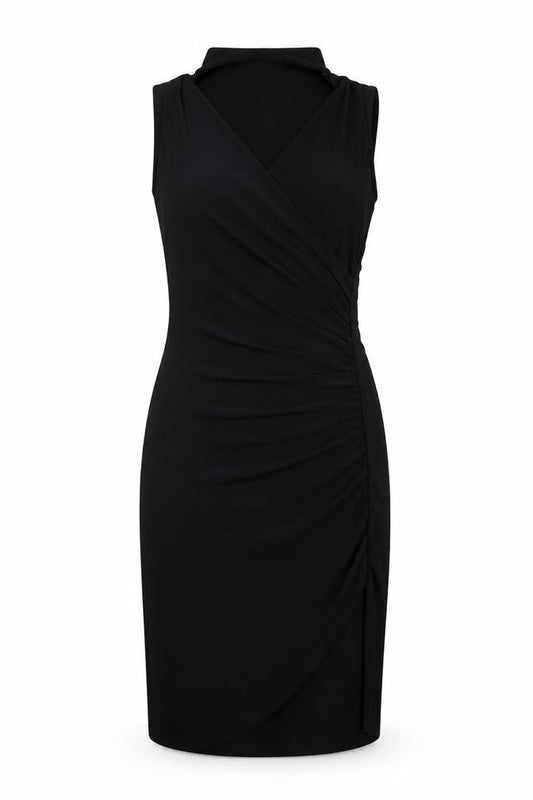 Front view of Prague women’s black bodycon, size UK 8