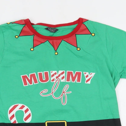 Avenue Womens Green   Basic T-Shirt Size 10  - christmas